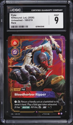 2026 Riftbound League Of Legends LoL Unleashed Pyke #185 CGC 9 MINT