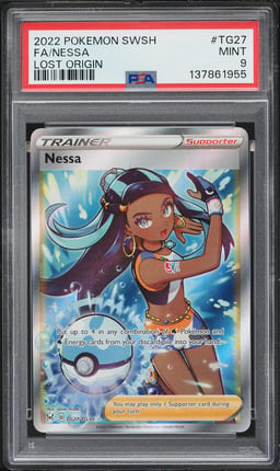 2022 Pokemon Sword & Shield Lost Origin Full Art Nessa #TG27 PSA 9 MINT