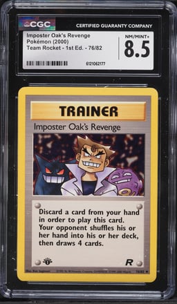 2000 Pokemon Team Rocket 1st Edition Imposter Oak's Revenge #76 CGC 8.5 NM-MT+