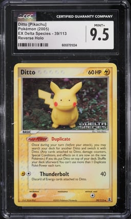 2005 Pokemon EX Delta Species Reverse Holo Ditto Pikachu #39 CGC 9.5 MINT+