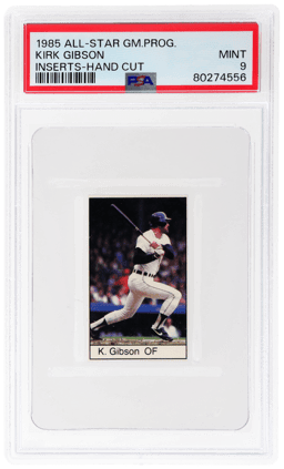 1985 All-Star Game Program Inserts Hand Cut Kirk Gibson PSA 9