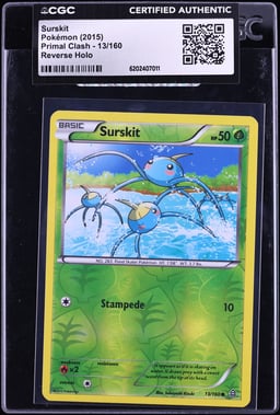 2015 Pokemon XY Primal Clash Reverse Holo Surskit #13 CGC AUTH