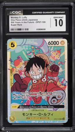 2024 One Piece Japanese 500 Years In The Future SR Monkey D. Luffy #OP07-109 CGC 10 GEM MINT