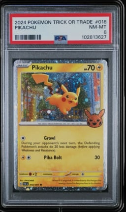 2024 POKEMON TRICK OR TRADE #018 PIKACHU PSA 8
