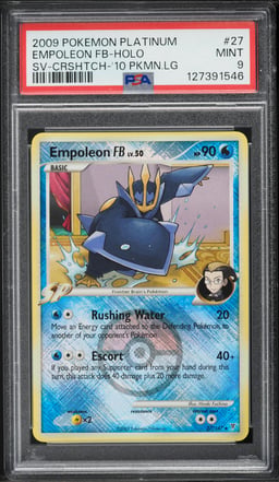 2009 Pokemon Platinum Supreme Victors Crosshatch Holo Empoleon FB #27 PSA 9 MINT