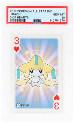 2017 Pokemon All Star Playing Cards Three of Hearts Jirachi PSA 10