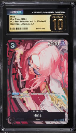 2024 One Piece Premium Best Selection Vol 2 Alt Art Hina #ST06-008 CGC 10 PRISTINE
