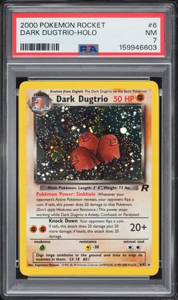 2000 Pokemon Team Rocket Holo Dark Dugtrio #6 PSA 7 NRMT