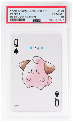 2000 Pokemon Playing Card Silver Set Queen of Spades Cleffa #173 PSA 10