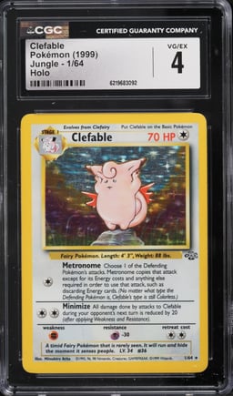 1999 Pokemon Jungle Holo Clefable #1 CGC 4 VGEX