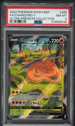 2022 Pokemon SWSH Black Star Promo Ultra Premium Full Art Charizard V #260 PSA 8