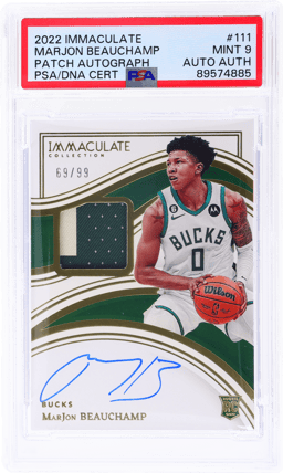 2022 Panini Immaculate Collection Patch Autograph Marjon Beauchamp #111 69/99 PSA 9