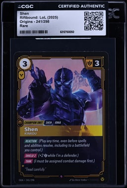 2025 Riftbound League Of Legends LoL Origins Shen #241 CGC AUTH