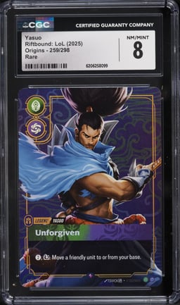 2025 Riftbound League Of Legends LoL Origins Yasuo #259 CGC 8 NM-MT
