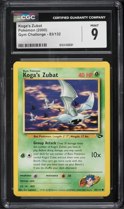 2000 Pokemon Gym Challenge Koga's Zubat #83 CGC 9 MINT