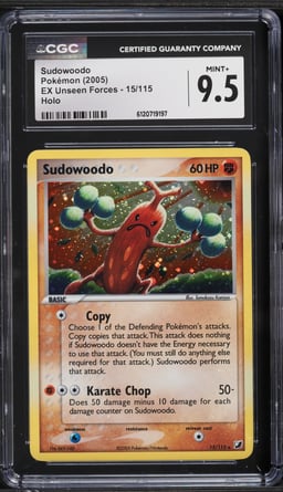 2005 Pokemon EX Unseen Forces Holo Sudowoodo #15 CGC 9.5 MINT+