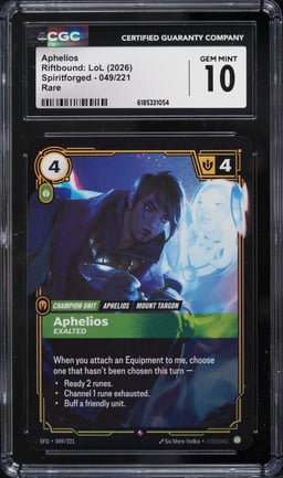 2026 Riftbound League Of Legends Spiritforged Aphelios #049 CGC 10 GEM MINT