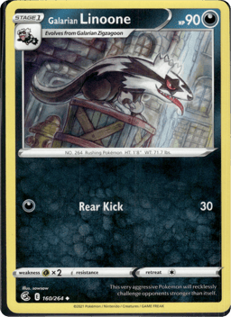 2021 Galarian Linoone #160 Fusion Strike