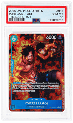 2025 One Piece Royal Blood Treasure Rare Portgas D. Ace #OP08-052 PSA 10