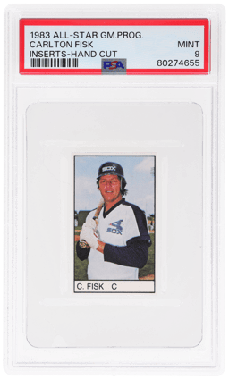 1983 All-Star Game Program Inserts Hand Cut Carlton Fisk PSA 9