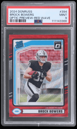 2024 Donruss Optic Preview Red Wave Brock Bowers #394 PSA 9