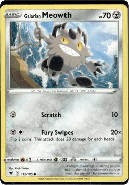 2020 Galarian Meowth #112 Vivid Voltage