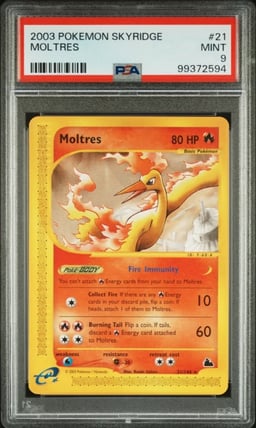 2003 POKEMON SKYRIDGE #21 MOLTRES PSA 9