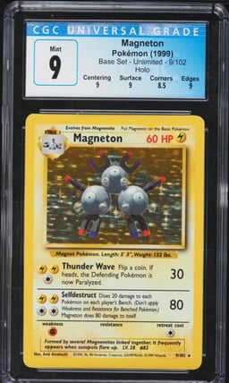 1999 Pokemon Base Set Holo Magneton #9 CGC 9 MINT