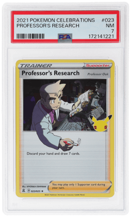 2021 Pokemon Sword and Shield Celebrations Holo Professor's Research #23 PSA 7