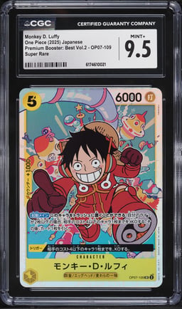 2025 One Piece Japanese Premium Booster Best Vol 2 SR Monkey D. Luffy #OP07-109 CGC 9.5 MINT+