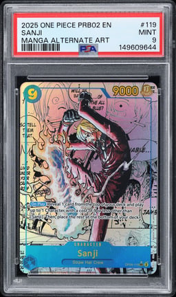 2025 One Piece Premium The Best Vol. 2 Manga Art Sanji #OP06-119 PSA 9 MINT