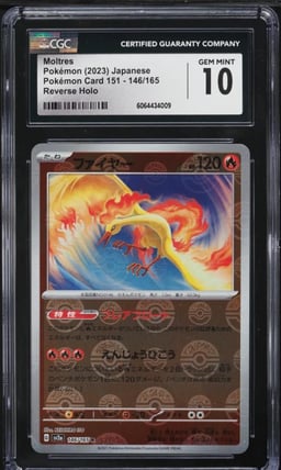 2023 Pokemon Japanese SV 151 Poke Ball Reverse Holo Moltres #146 CGC 10 GEM MINT