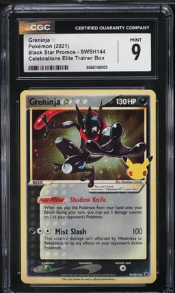 2021 Pokemon SWSH Black Star Promo Celebrations Greninja Gold Star #144 CGC 9