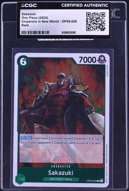 2024 One Piece Japanese Emperors In New World Sakazuki #OP09-026 CGC AUTH