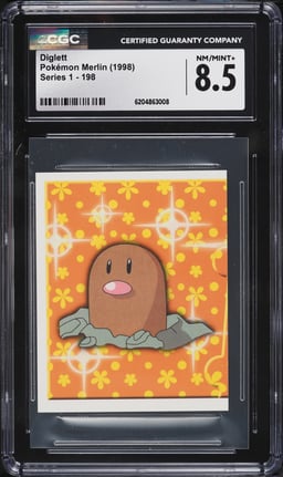 1998 Pokemon Merlin Series 1 Diglett #198 CGC 8.5 NM-MT+