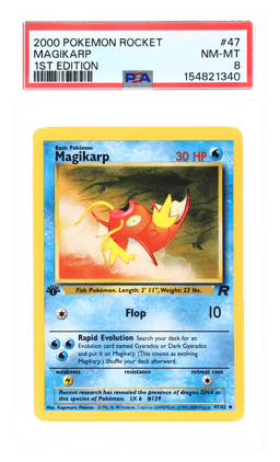 2000 Pokemon Team Rocket 1st Edition Magikarp #47 PSA 8