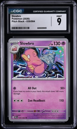 2026 Pokemon Mega Evolution Pitch Black Slowbro #30 CGC 9 MINT