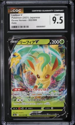 2021 Pokemon Japanese SWSH Eevee Heroes Full Art Leafeon V #2 CGC 9.5 MINT+