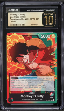 2025 One Piece Carrying On His Will Leader Monkey D. Luffy #OP13-001 CGC 10 PRISTINE