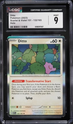 2023 Pokemon Scarlet & Violet 151 Holo Ditto #132 CGC 9 MINT