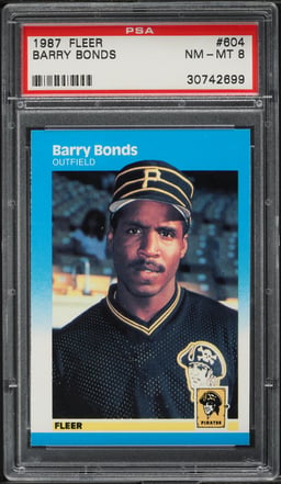 1987 Fleer Barry Bonds ROOKIE #604 PSA 8 NM-MT