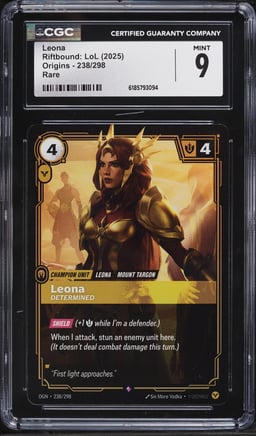 2025 Riftbound League Of Legends LoL Origins Leona #238 CGC 9 MINT