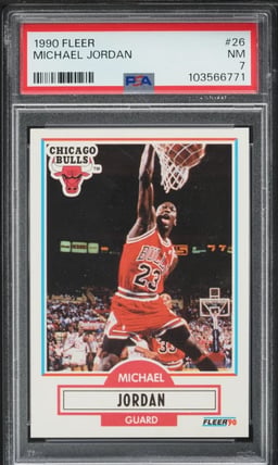 1990 Fleer Basketball Michael Jordan #26 PSA 7 NRMT