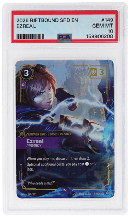 2026 Riftbound League of Legends Spiritforged Prodigy Ezreal #149 PSA 10