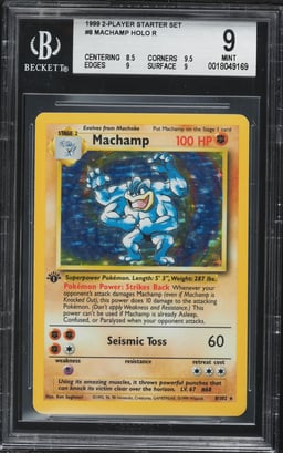 1999 Pokemon 2 Player Starter Set 1st Edition Holo Machamp #8 BGS 9 MINT