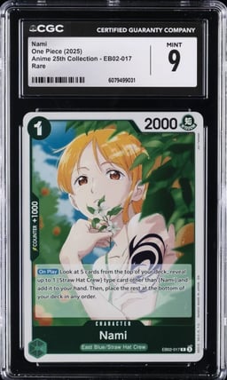 2025 ONE PIECE ANIME 25TH COLLECTION RARE #EB02-017 NAMI CGC 9
