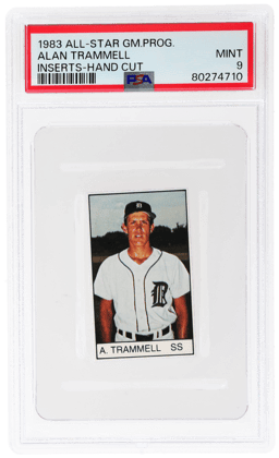 1983 All-Star Game Program Inserts Hand Cut Alan Trammell PSA 9