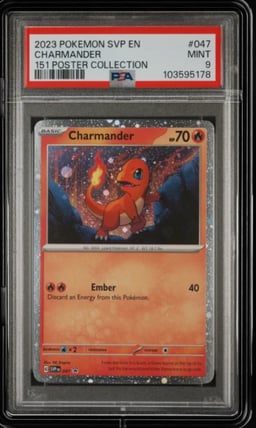 2023 POKEMON SVP EN-SV BLACK STAR PROMO 151 POSTER COLL #047 CHARMANDER PSA 9