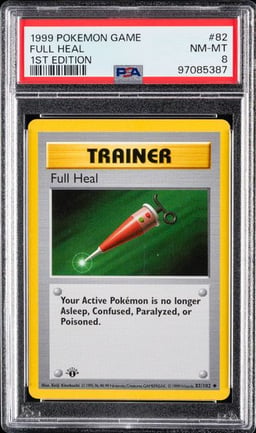 1999 POKEMON GAME #82 FULL HEAL 1ST EDITION PSA 8