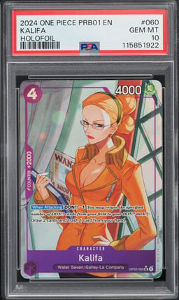 2024 One Piece Premium The Best Holofoil SR Kalifa #OP03-060 PSA 10 GEM MINT